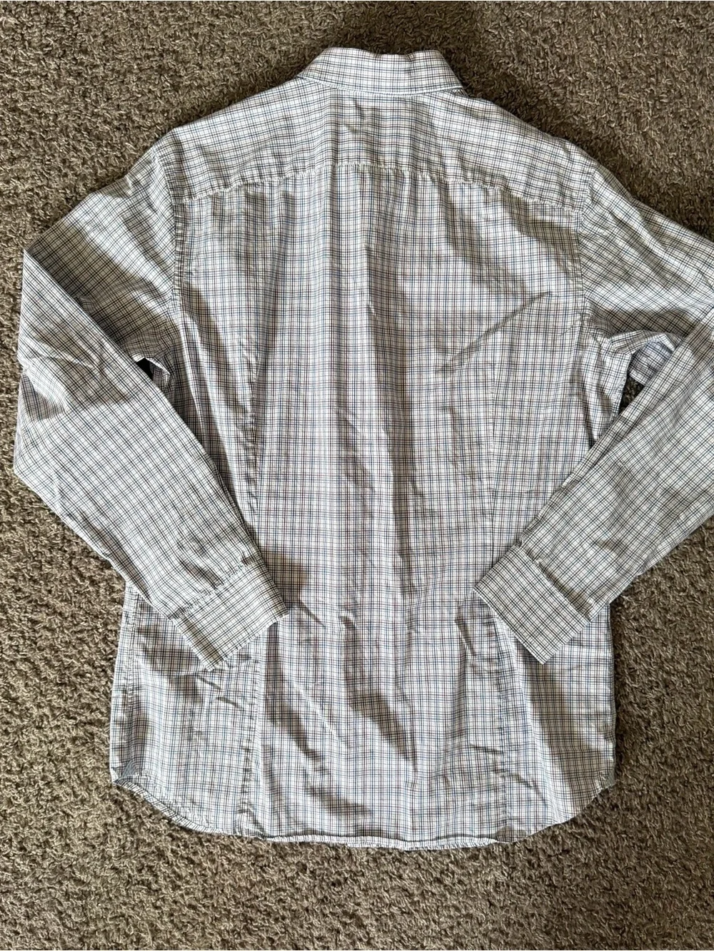 Banana Republic Blue & Purple Striped Button Up Shirt Size L Supima Cotton